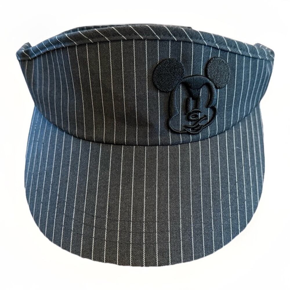 Disney Parks Unisex Mickey Mouse Visor Pinstripe Embroidered Adjustable Hat Cap